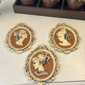 Cottagecore Lot of 3 Cameo Wall Art